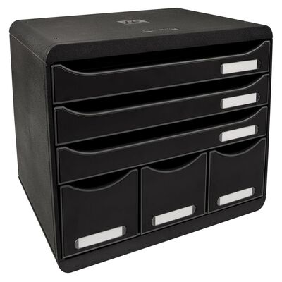 Exacompta Set de cajones escritorio Maxi con 6 cajones negro brillante