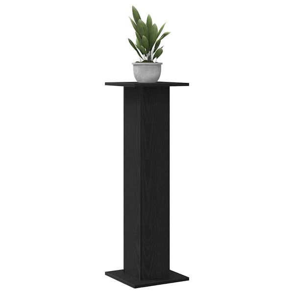 vidaXL Soporte de plantas 2 pcs Roble Negro 30 x 30 x 95 cm