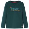 vidaXL Camiseta infantil de manga larga verde oscuro 104