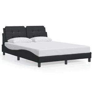 vidaXL Estructura de cama sin colch&oacute;n Zadar cuero sint&eacute;tico negro 140x190 cm