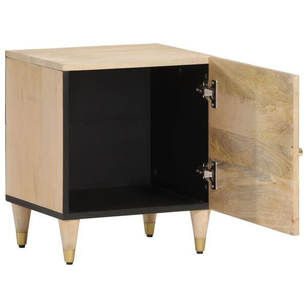 vidaXL Mesita de noche de madera maciza de mango 40x33x46 cm