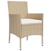 vidaXL Set comedor de jard&iacute;n 9 pzas con cojines rat&aacute;n sint&eacute;tico beige
