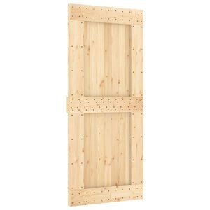 vidaXL Puerta Corredera NARVIK Natural y negro 90 x 210 cm (213,5 cm)