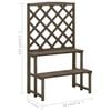 vidaXL Soporte de plantas y enrejado madera de abeto gris 70x42x115 cm