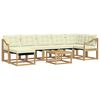 vidaXL Conjunto de sof&aacute;s de exterior 8 uds. Blanco y Crema