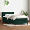 vidaXL Cama box spring con colch&oacute;n terciopelo verde oscuro 90x220 cm