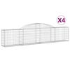 vidaXL Cestas de gaviones 4 uds forma de arco hierro 300x30x60/80 cm