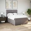 vidaXL Cama box spring con colch&oacute;n tela gris taupe 140x190 cm