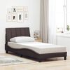 vidaXL Estructura de cama sin colch&oacute;n Hanko tela marr&oacute;n oscuro 90x190 cm