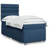 vidaXL Cama box spring con colch&oacute;n tela azul 90x190 cm