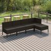 vidaXL Set de muebles de jardín 5 pzas y cojines ratán sintético negro