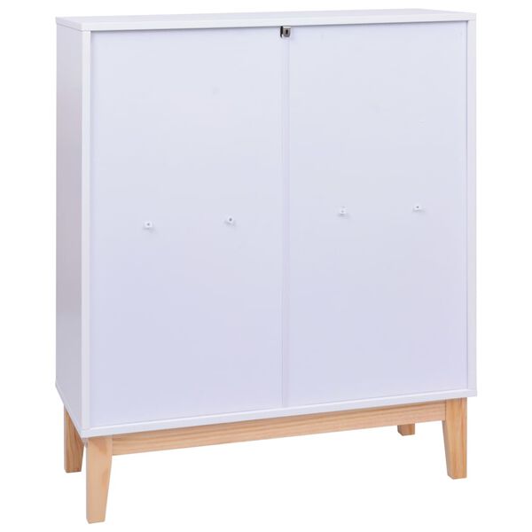 vidaXL Aparador de MDF y ratán blanco 80x35x100 cm