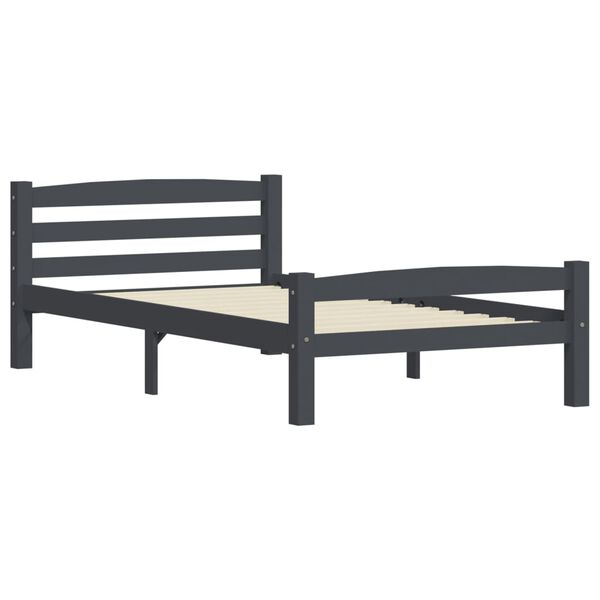 vidaXL Estructura cama sin colchón madera pino gris oscuro 100x200 cm