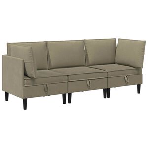vidaXL Juego de muebles de sal&oacute;n 3 uds. Caqui Tela