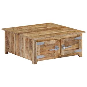 vidaXL Mesa de centro de madera maciza de mango 70x70x30cm