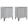 vidaXL Mesitas de noche con patas de metal gris Sonoma 40x30x50 cm