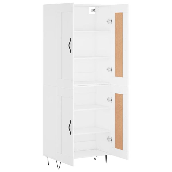 vidaXL Aparador alto madera contrachapada blanco 69,5x34x180 cm