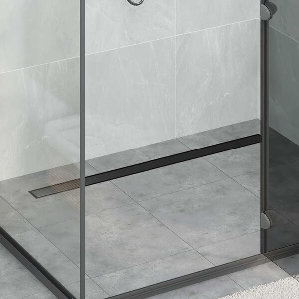 vidaXL Desag&uuml;e de ducha 2 en 1 con sif&oacute;n de 360&deg; Negro 100 cm