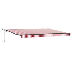 vidaXL Toldo retr&aacute;ctil Rojo y blanco 450 x 350 cm Poli&eacute;ster