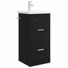 vidaXL Vanidad de ba&ntilde;o con lavabo Roble Negro 42 x 40 x 84,5 cm