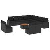 vidaXL Set sof&aacute;s de jard&iacute;n 14 pzas con cojines rat&aacute;n sint&eacute;tico negro