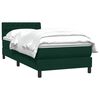 vidaXL Cama box spring con colch&oacute;n terciopelo verde oscuro 100x220 cm