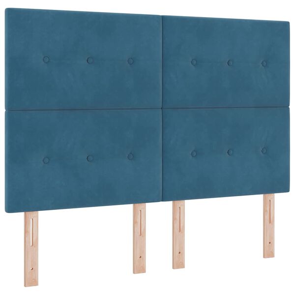vidaXL Cama tipo Box Spring Azul Oscuro 140 x 190 cm Terciopelo