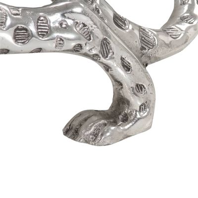 vidaXL Figura de jaguar de aluminio macizo 50x10x14 cm plateada
