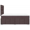 vidaXL Cama box spring con colch&oacute;n tela marr&oacute;n oscuro 120x190 cm