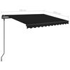 vidaXL Toldo manual retr&aacute;ctil con postes gris antracita 3,5x2,5 m