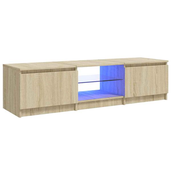 vidaXL Armario TV con luces LED roble Sonoma 140x40x36 cm