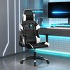 vidaXL Silla gaming cuero sint&eacute;tico negro y blanco