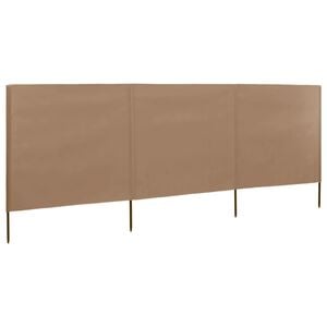 vidaXL Paravientos de playa de 3 paneles de tela 400x120 cm gris topo
