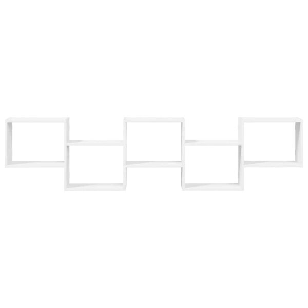 vidaXL Estante cubo de pared 5 compartimentos madera ingenier&iacute;a blanco