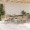 vidaXL Conjunto de Comedor de Jard&iacute;n 7 pcs Beige rat&aacute;n sint&eacute;tico
