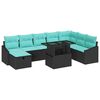 vidaXL Conjunto de sof&aacute; de jard&iacute;n 9 uds. rat&aacute;n sint&eacute;tico