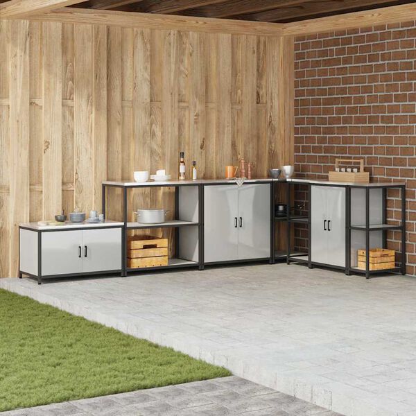 vidaXL Almacenamiento de cocina Plateado 90 x 50 x 92 cm Acero