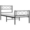 vidaXL Estructura cama sin colch&oacute;n con estribo metal negro 75x190 cm