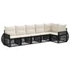 vidaXL Conjunto de sof&aacute;s de jard&iacute;n 6 uds. Negro y Blanco Crema