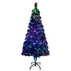vidaXL Árbol de Navidad artificial y soporte verde fibra óptica 180 cm