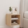 vidaXL Mueble de TV de pared con luces LED roble Sonoma 30x28,5x30 cm