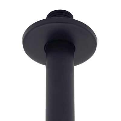 vidaXL Barra de soporte de ducha redonda acero inox 201 negro 20 cm