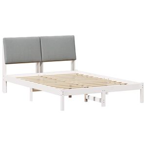 vidaXL Estructura de cama con cabecera y gris claro 150 x 200 cm