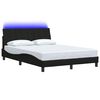 vidaXL Estructura de cama sin colch&oacute;n Hanko tela negro 140x190 cm