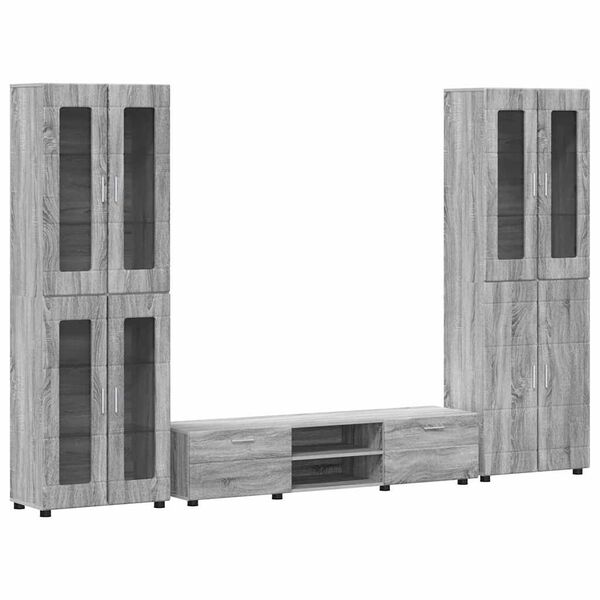 vidaXL Conjunto de mueble de TV con caj&oacute;n FLORIN Gris Sonoma