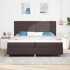 vidaXL Cama Box Spring LED con colch&oacute;n Marr&oacute;n Oscuro 200 x 200 cm tela