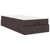 vidaXL Estructura de cama con colchón Marrón oscuro 80 x 200 cm tela