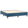 vidaXL Cama box spring con colch&oacute;n terciopelo azul oscuro 200x200 cm