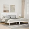 vidaXL Cama extralarga sin colch&oacute;n madera maciza blanca 180x220 cm