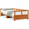 vidaXL Sof&aacute; cama sin colch&oacute;n madera maciza pino marr&oacute;n cera 80x200 cm